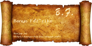 Benyo Füzike névjegykártya